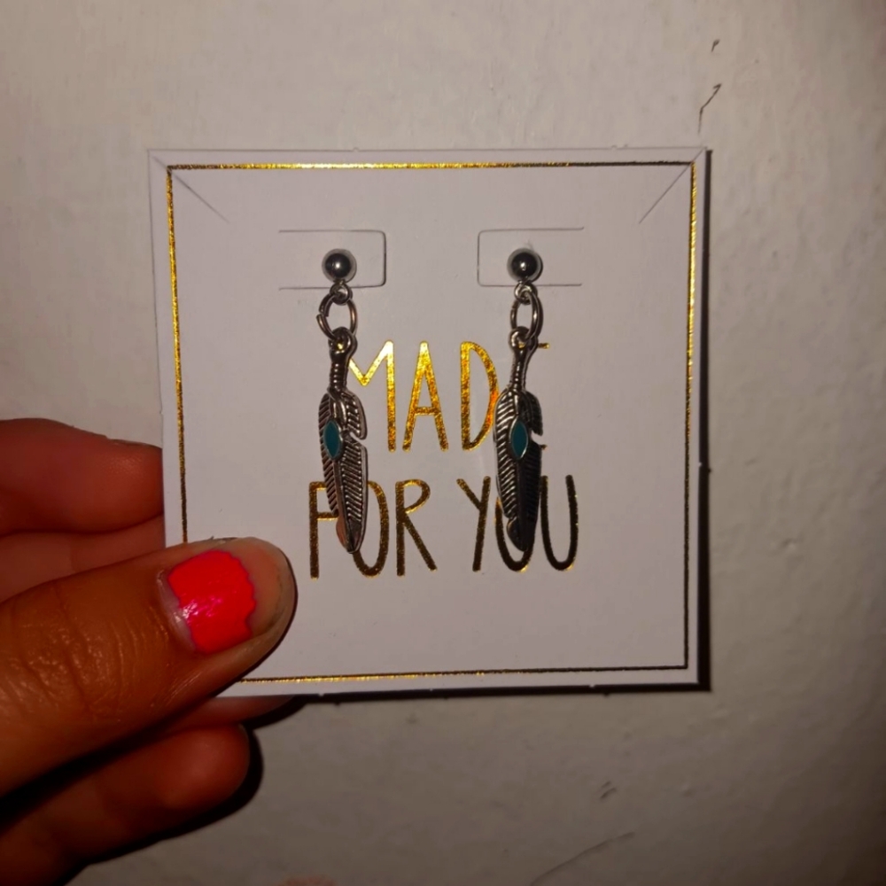 Custom Made Feather Earrings